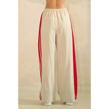 Ivory Sport Striped Wide Legged Pants