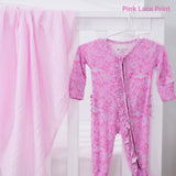 Bamboo Baby Convertible Ruffle Zipper Pajama Pink Lace