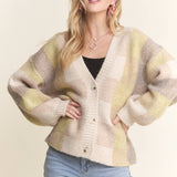 Khaki Colorblock Cardigan