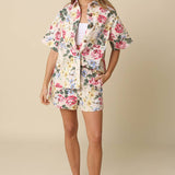 Aisha Floral Pull-On Shorts