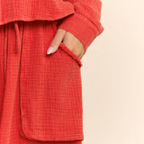 Garment Crop Shirt Top Leg Pants Set