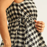 Gingham Sleeveless Elastic Band Waist Top Only