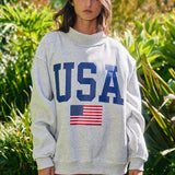 Reversible USA/America Mock Neck Sweatshirt