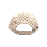 Tan and White Checkered Hat