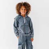 Navy Vintage 1/4th Hoodie-Jogger Set