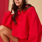 Cropped Collared Pullover Sweatshirt