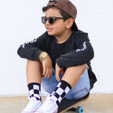 Black + White Checker Socks