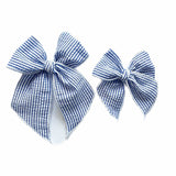Navy & White Stripe Bow