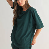Offset Evergeen French Terry Top