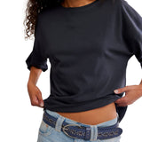 Free People Black Perfect Oversized Tee