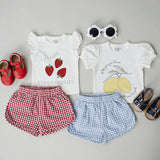 Blue Gingham Shorts