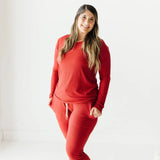 Red Small Ribbed Long Sleeve