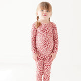 Mauve Floral Small Ribbed Two-Piece Set