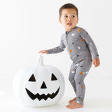Halloween Boo Crew Small Ribbed Zip Romper
