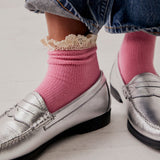 Free People Bubblegum Beloved Waffle Knit Ankle Socks