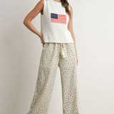 Floral Print Drawstring Pants