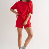Offset Ruby French Terry Top