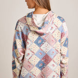 Spring Patchwork Quilted Hoodie