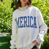 Reversible USA/America Mock Neck Sweatshirt