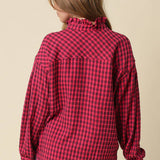 Hayley Gingham Ruffle Blousea