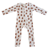 Gingerbread Organic Pointelle 2-Way Zip Romper