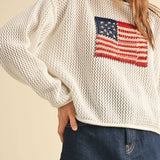 Flag Knit Sweater - Ivory