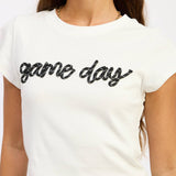 White & Black Game Day Baby Tee