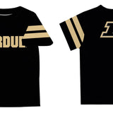 Purdue University Boilermakers Black T-shirt Stripes Sleeves