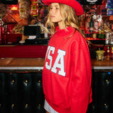 'USA & FLAG' Reversible Mock Neck Sweatshirt
