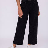 Acid Wash Black Wide Leg Lounge Pant