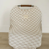 Taupe Checkered Bamboo Multi-Use Cover