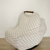 Taupe Checkered Bamboo Multi-Use Cover
