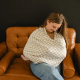 Taupe Checkered Bamboo Multi-Use Cover