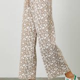 Tan Floral Knit Pant