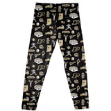 Purdue Boilermakers Hand Sketche Impressions Leggings Tights Black