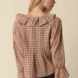 Hazel Gingham Ruffle Blouse