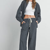 Black Drawstring Check Pants
