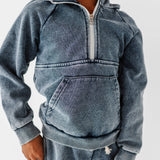 Navy Vintage 1/4th Hoodie-Jogger Set