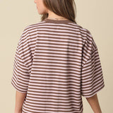 Pink Lena Striped Relaxed-Fit Top