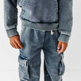 Navy Vintage 1/4th Hoodie-Jogger Set