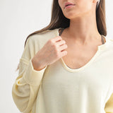 White Sand Waffle Knit Oversized Long Sleeve