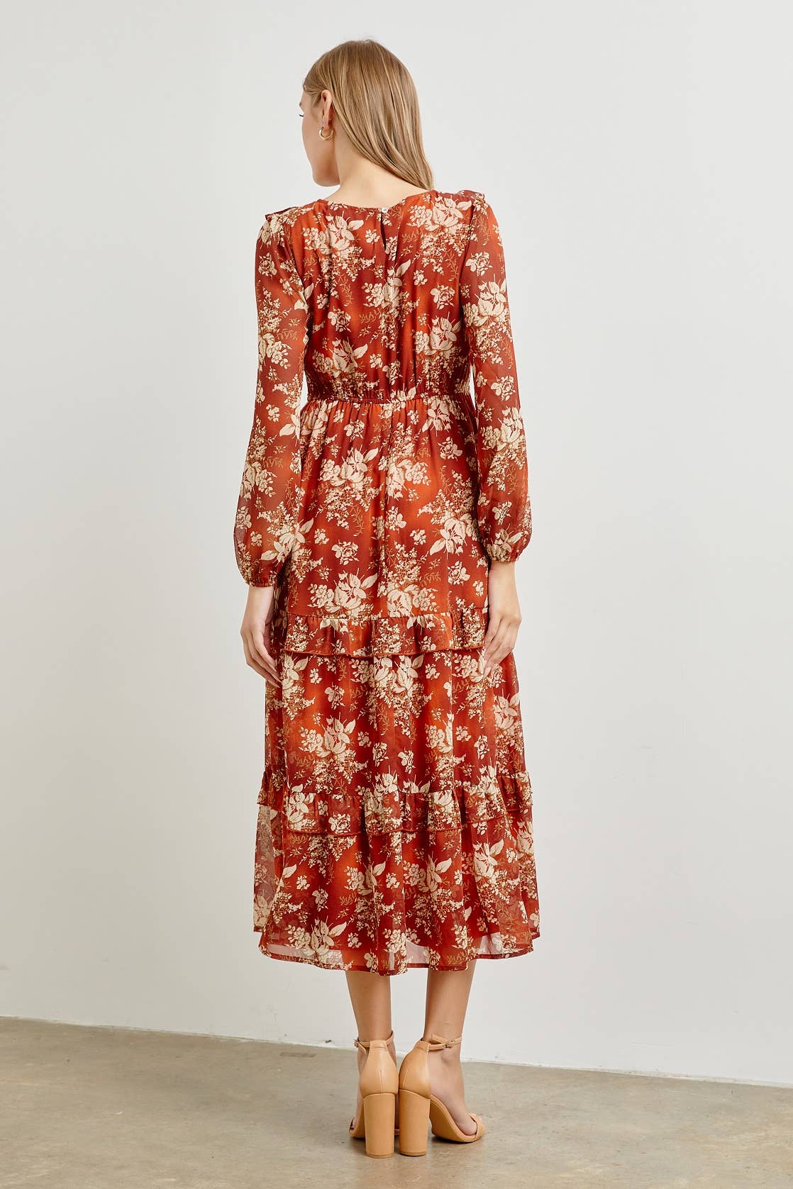 Rust Floral Maxi Dress