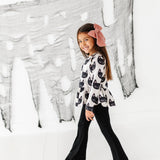 Midnight Ribbed Flares