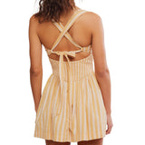 Free People Neutral Combo Laurel Plaid Mini Dress