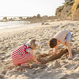 Red Stripe Knit Cover-Up Dress