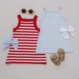 Red Stripe Knit Cover-Up Dress