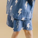 Blue Bolts Shorts Set