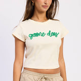 Cream & Green Game Day Baby Tee