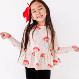 Pink Santas Peplum Top