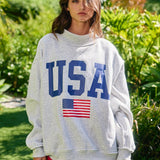 Reversible USA/America Mock Neck Sweatshirt